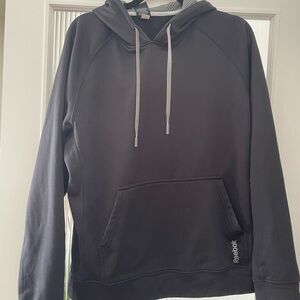 Reebok Men's Black Pullover Hoodie with Kangaroo Pocket